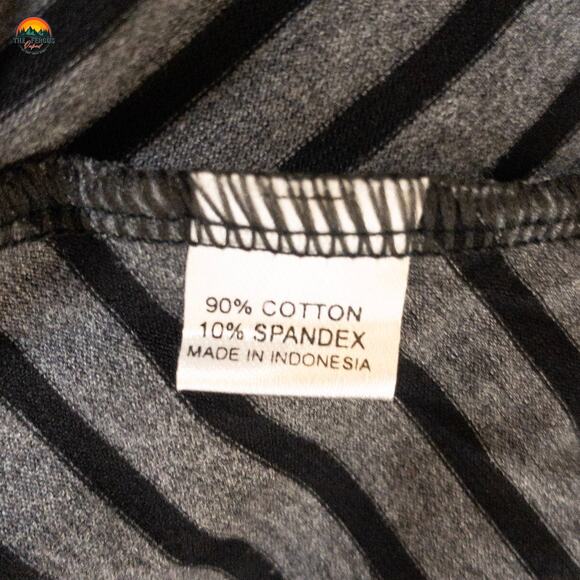 Flutter & Squeak Wrap Dress Gray Striped Long Sleeve Women's Size Large - Picture 9 of 9